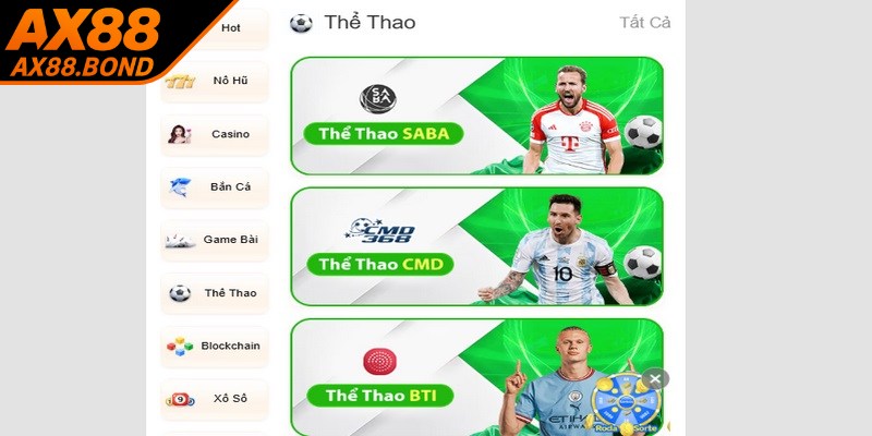Mảng thể thao tại AX88 rất được lòng người chơi